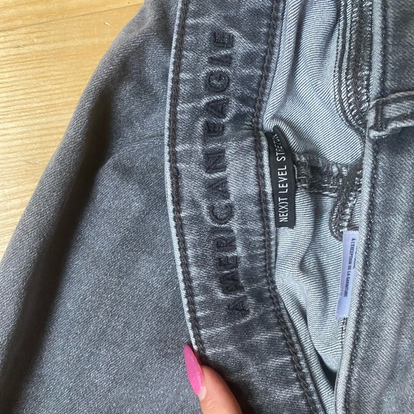 American Eagle Ripped Charcoal Gray Jeans - Picture 2 of 5